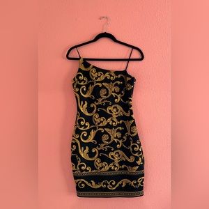 GUESS mini black paisley dress.